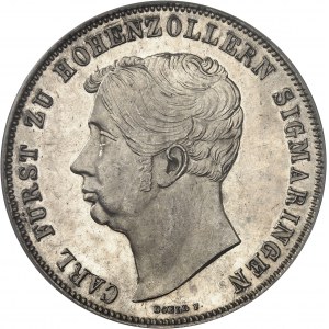 Hohenzollern-Sigmaringen, Charles (1831-1848). Double thaler (3 1/2 florins) 1844, Karlsruhe.