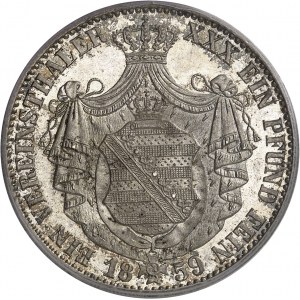Saxe, Jean Ier (1854-1873). Thaler 1859, F, Stuttgart.