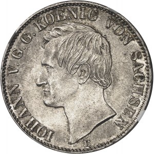 Saxe, Jean Ier (1854-1873). Thaler des mines (ausbeutetaler) 1864, B, Hanovre.
