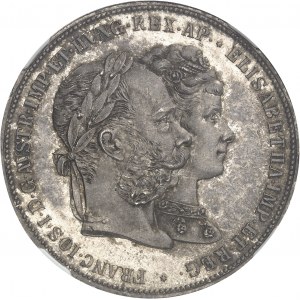 François-Joseph Ier (1848-1916). 2 florins, 25e anniversaire de mariage 1879, Vienne.