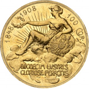 François-Joseph Ier (1848-1916). 100 corona, 60e anniversaire de règne 1908, Kremnitz.