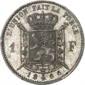 Léopold II (1865-1909). 1 franc 1866, Bruxelles.