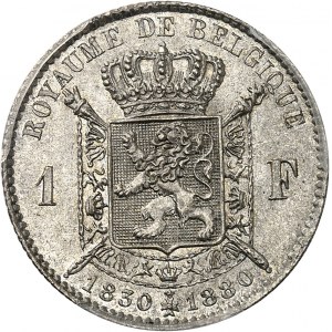 Léopold II (1865-1909). 1 franc, 50e anniversaire de l’indépendance 1830-1880, Bruxelles.
