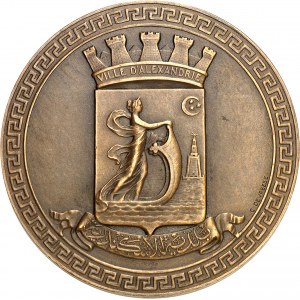 Fouad Ier (1917-1936). Médaille, La ville d’Alexandrie, par S. E. Vernier et G. Devreese [1924], Paris.