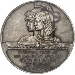 Fouad Ier (1917-1936). Médaille en vermeil, visite de Fouad Ier en Angleterre en juillet 1927, par P. Metcalfe et C. L. Doman 1927, Londres.
