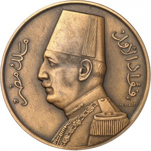 Fouad Ier (1917-1936). Médaille, Visite officielle de Fouad Ier en Grande-Bretagne en juillet 1927, par P. Metcalfe et C. L. Doman 1927, Londres.