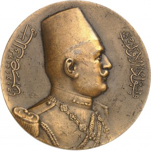 Fouad Ier (1917-1936). Médaille, Visite officielle du Roi Fouad Ier à la Tchécoslovaquie, 26 au 28 juin 1929, par S. E. Vernier et Lad Saeud 1929, Paris.