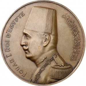 Fouad Ier (1917-1936). Médaille, Xe Congrès postal universel du Caire, par P. Minassian 1934.