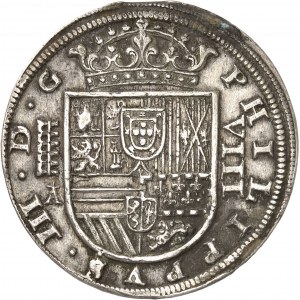 Philippe III (1598-1621). VIII reals 1618 A+, Aqueduct, Segovia.