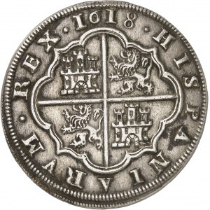 Philippe III (1598-1621). VIII reals 1618 A+, Aqueduct, Segovia.