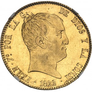 Ferdinand VII (1808-1833). 320 réales 1822, M couronnée, Madrid.