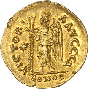 Wisigoths, séries pseudo-impériales. Solidus au nom de Justinien ND (550-570), Gaule ?