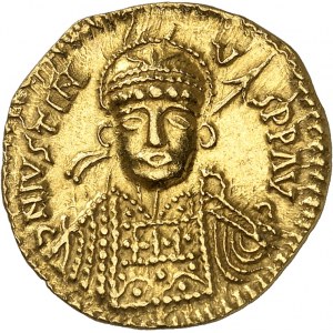 Wisigoths, séries pseudo-impériales. Solidus au nom de Justin Ier ND (c.540-570), Nantes ?