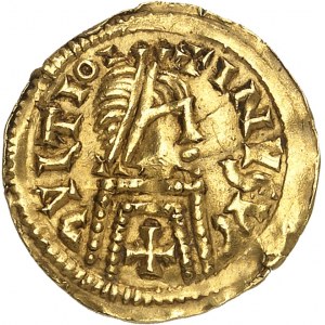 Wisigoths, séries pseudo-impériales. Trémissis au nom de Justin II ND (c.570-580), Mérida ?