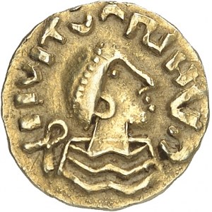 Francs, Gontran roi des Orléanais (561-592). Trémissis ND (c.580), Lyon ?