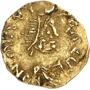 Francs, Childebert II (575-596). Trémissis au nom de Maurice Tibère ND (c.590-600), Gaule.
