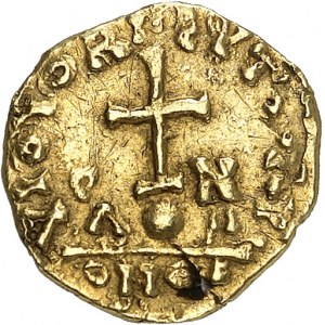 Francs, Childebert II (575-596). Trémissis au nom de Maurice Tibère ND (c.590-600), Gaule.