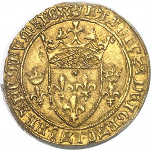 Charles VII (1422-1461). Écu d’or à la couronne 3e type, ou écu neuf, 6e émission ND (1450-1461), Montpellier.