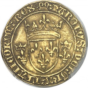Charles VII (1422-1461). Écu d’or au briquet, 1er type ND (1437-1438), Dijon.
