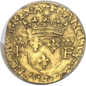 François Ier (1515-1547). Écu d’or au soleil, 7e type, 3e émission ND, La Rochelle.