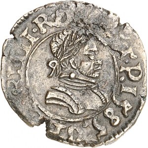 Henri III (1574-1589). Denier tournois 1585, D, Lyon.