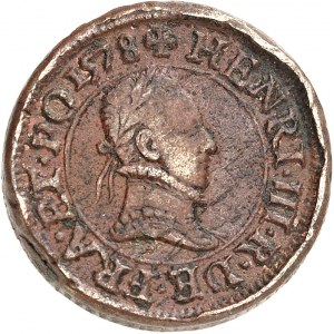 Henri III (1574-1589). Piéfort quadruple du double tournois 1578, A, Paris.