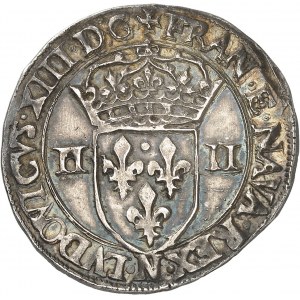 Louis XIII (1610-1643). Quart d’écu, 1er type, avec l’écu de face 1642, N, Montpellier.