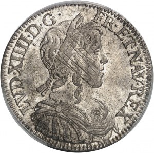 Louis XIV (1643-1715). Demi-écu à la mèche longue 1654, A, Paris.