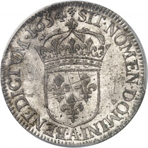 Louis XIV (1643-1715). Demi-écu à la mèche longue 1654, A, Paris.