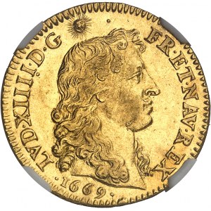 Louis XIV (1643-1715). Louis d’or à la tête nue 1669, A, Paris.