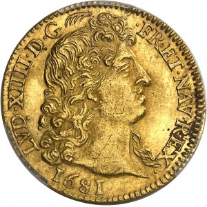 Louis XIV (1643-1715). Louis d’or à la tête virile 1681, A, Paris.