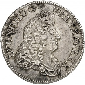 Louis XIV (1643-1715). Demi-écu de Flandre ou pièce de 2 livres de Flandre 1687, L couronné, Lille.