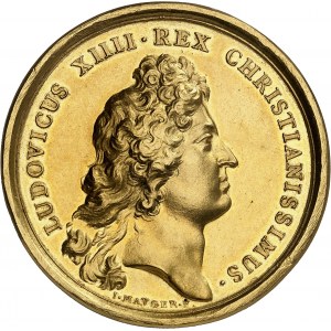 Louis XIV (1643-1715). Médaille d’Or, fondation de la Chambre de Commerce de Bordeaux, 1er type, par J. Mauger 1706, Paris.