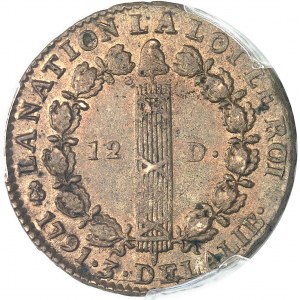 Constitution (1791-1792). 12 deniers FRANÇOIS 1791 - An 3, A, Paris (point).
