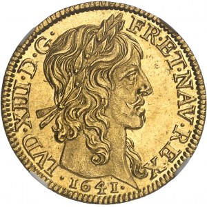 Louis XIII (1610-1643). Louis d’or à la mèche longue 1641, A, Paris.