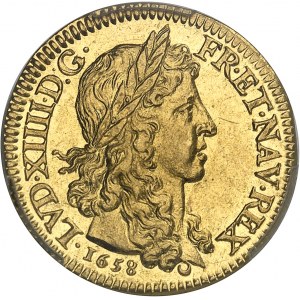 Louis XIV (1643-1715). Louis d’or juvénile lauré 1658, A, Paris.