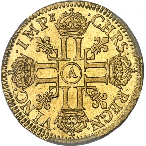 Louis XIV (1643-1715). Louis d’or juvénile lauré 1658, A, Paris.