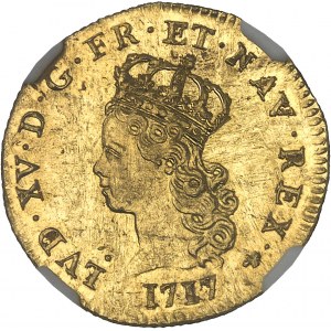 Louis XV (1715-1774). Demi-louis d’or dit “de Noailles” 1717, 2e semestre, A, Paris.