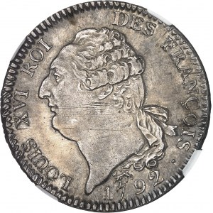 Constitution (1791-1792). Écu de 6 livres FRANÇOIS 1792, 1er semestre - An 4, A, Paris.