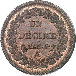Directoire (1795-1799). Un décime Dupré An 5 (1796), A, Paris.