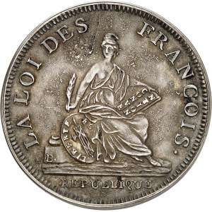 Convention (1792-1795). Essai de Bernier à la République, silver An II (1793), Paris.