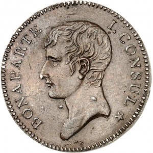 Consulat (1799-1804). Épreuve de 40 francs par Brenet, revers de Tiolier, concours de l’An XI An XI (1803), A, Paris.