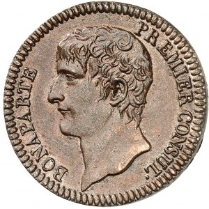 Consulat (1799-1804). Épreuve de 40 francs par Tiolier, revers PEUPLE FRANÇAIS, concours de l’An XI An 11 (1803), A, Paris.