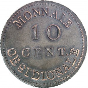 Premier Empire / Napoléon Ier (1804-1814). 10 centimes siège d’Anvers, 2e type, tranche cannelée 1814, Anvers.