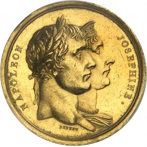 First Empire / Napoleon I (1804-1814). Médaille d'Or, fêtes du corononnement données à l'Hôtel de ville, by Brenet, Frappe spéciale (SP) An XIII (1804), Paris.