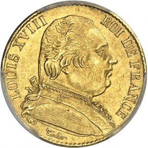 Louis XVIII (1814-1824). 20 francs buste habillé 1814, A, Paris.
