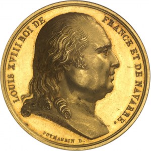 Louis XVIII (1814-1824). Gold medal, Salon de 1817, to painter Jean-Victor Schnetz 1817, Paris.