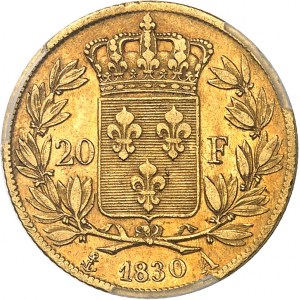 Charles X (1824-1830). 20 francs, fluted edge (no dots), Frappe spéciale (SP) 1830, A, Paris.