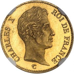 Charles X (1824-1830). Versuch von 10 Francs Gold von Tiolier, Frappe spéciale (SP) ND (1824), A, Paris.