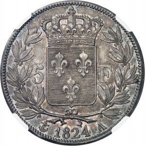Charles X (1824-1830). 5 francs, 1er type 1824, A, Paris.